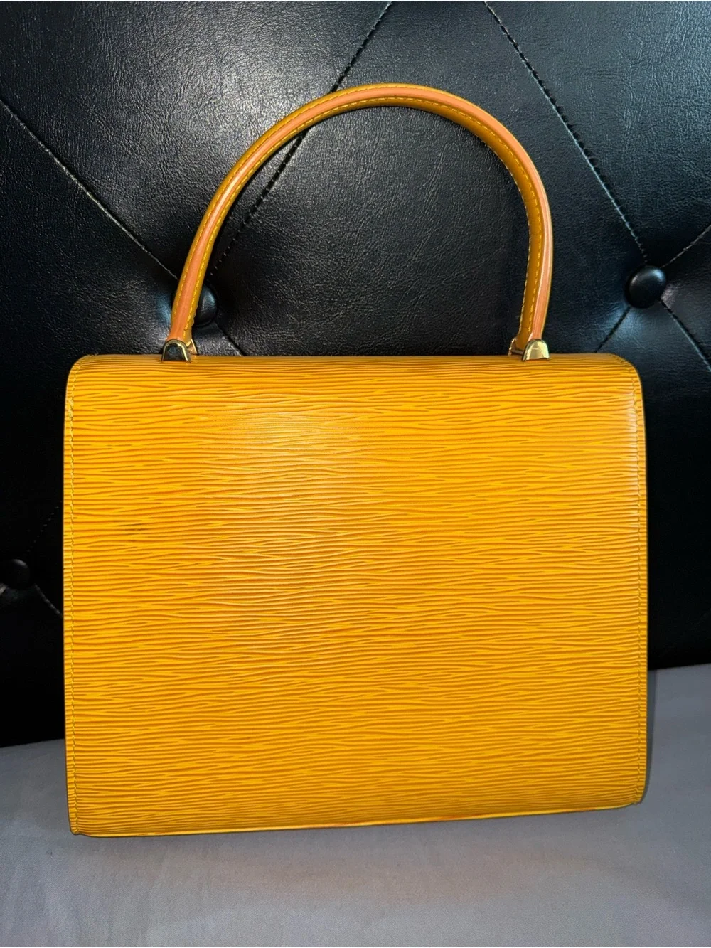 Louis Vuitton Yellow Malesherbas Epi Leather Top-Handle Satchel